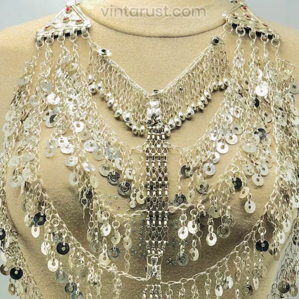 Multilayers Gypsy Nomadic Oversized Bib Necklace,… - image 3